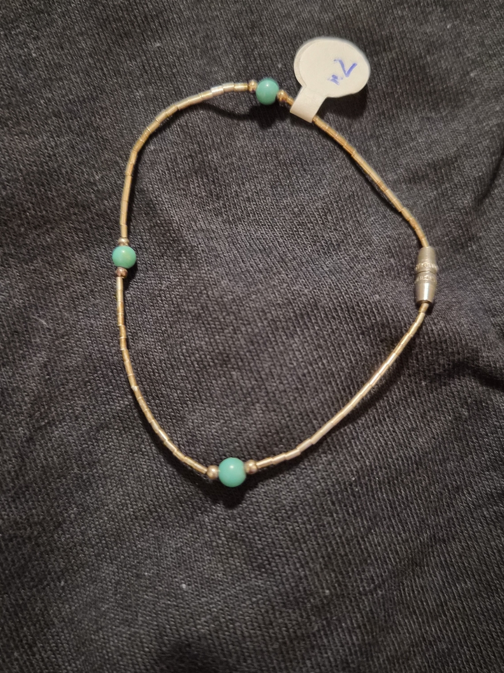 Liquid Silver Bracelet with Turquoise Beads - Women Jewelry